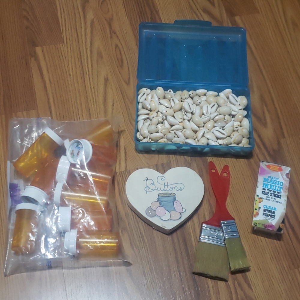 Crafting lot Arts and crafts seashells pill bottle
